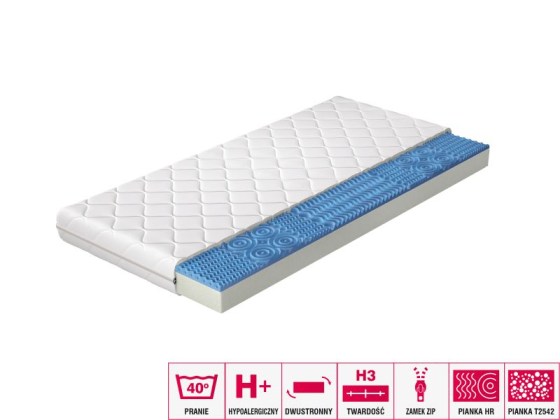 Materac Piankowy Lauren 140x200 Hipoalergiczny pokrowiec Matracok-ágybetét