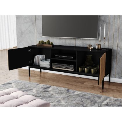 Meorati 150 Szafka RTV Czarny/Dąb Artisan Média szekrény